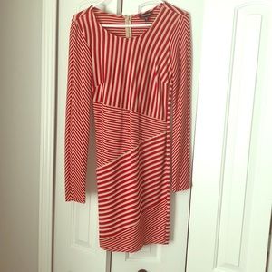 Bebe Size Small Red and Tan Dress